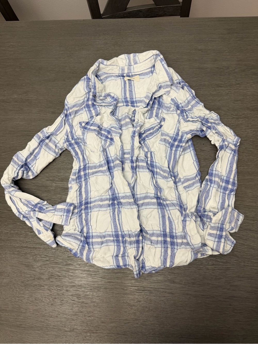 Thread & Supply White and Light Blue Plaid Button-Down Shirt
